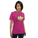 T-shirt med bild texten "ZAP"