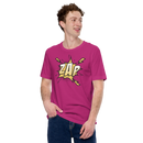 T-shirt med bild texten "ZAP"