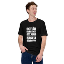 T-shirt med bild texten "Det är konstigt att vara samma ålder som gamla människor"
