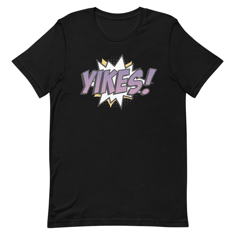 T-shirt med texten "YIKES!"