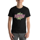 T-shirt med bild texten "KAPOW"