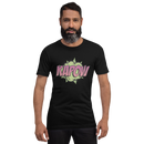 T-shirt med bild texten "KAPOW"