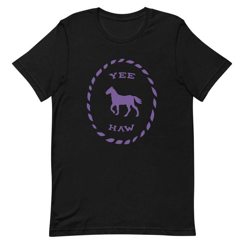 T-shirt med bild texten "YEE HAW"