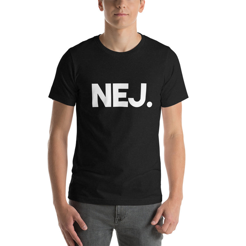 T-shirt med bild texten "NEJ."