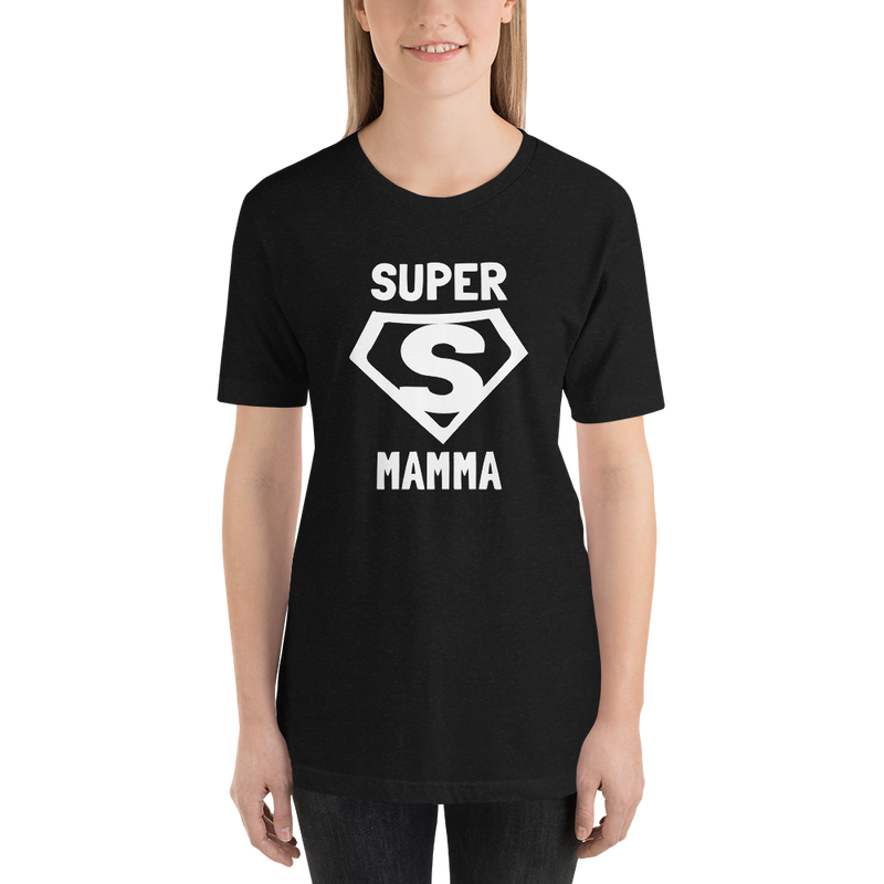 T-shirt med bild texten "SUPER MAMMA"