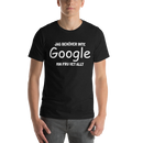 T-shirt med texten "Jag behöver inte google, min fru vet allt"