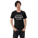 T-shirt med texten "Jag behöver inte google, min fru vet allt"