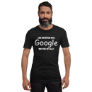 T-shirt med texten "Jag behöver inte google, min fru vet allt"