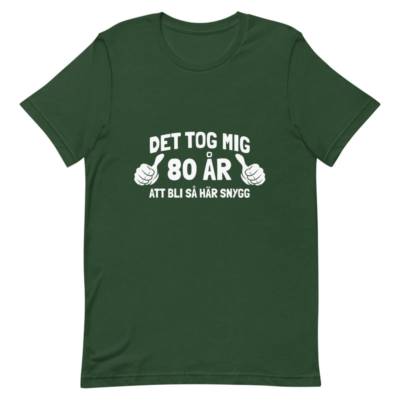 T-shirt med bild texten "Det tog mig 80 år"