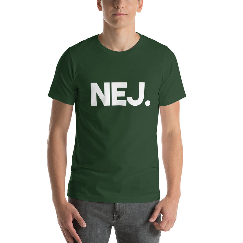 T-shirt med bild texten "NEJ."