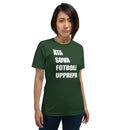 T-shirt med bild texten "ÄTA SOVA FOTBOLL UPPREPA"