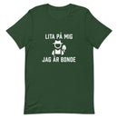 T-shirt med bild texten "Lita på mig, jag är bonde"