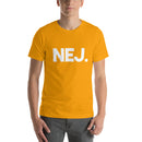 T-shirt med bild texten "NEJ."