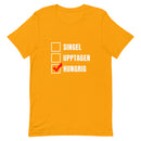 T-shirt med bild texten "Hungrig"