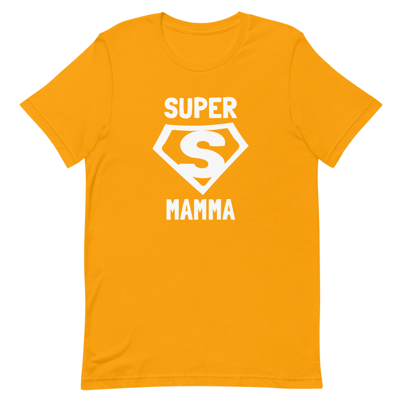 T-shirt med bild texten "SUPER MAMMA"