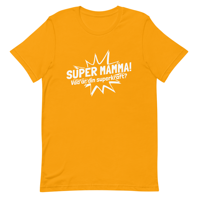 T-shirt med bild texten "SUPER MAMMA"