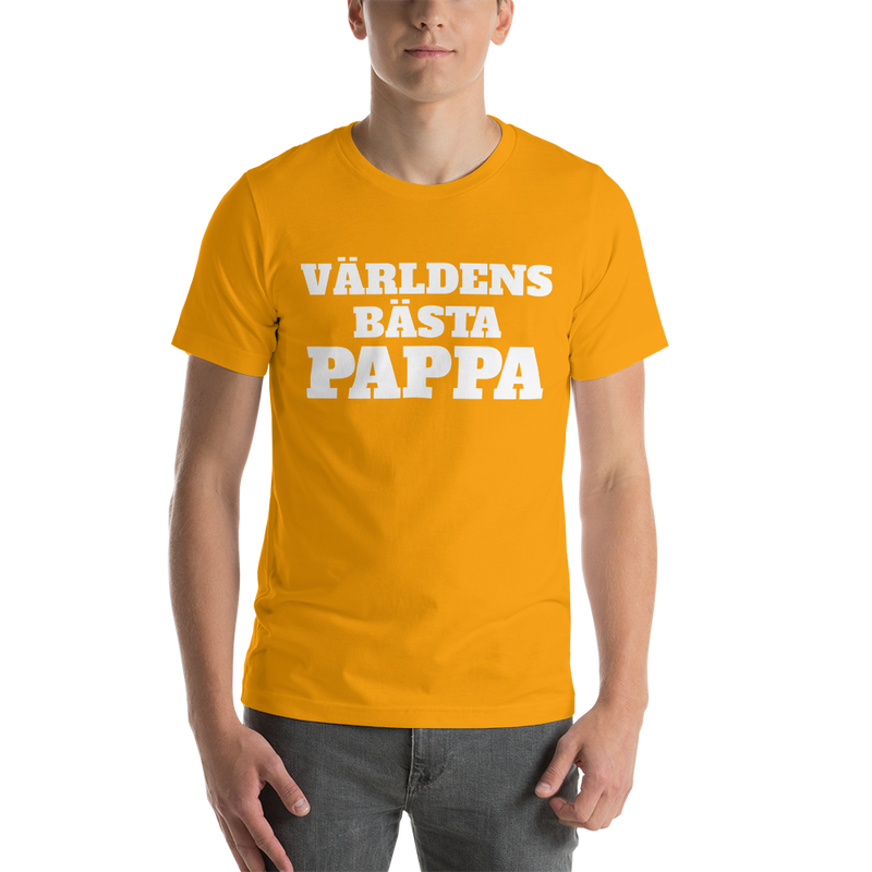 T-shirt med bild texten "Världens bästa pappa"