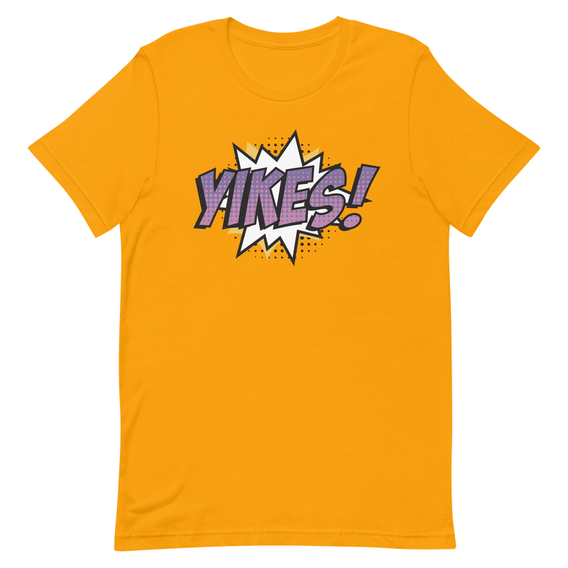 T-shirt med texten "YIKES!"