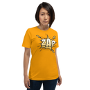 T-shirt med bild texten "ZAP"