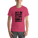 T-shirt med bild texten "Det är konstigt att vara samma ålder som gamla människor"