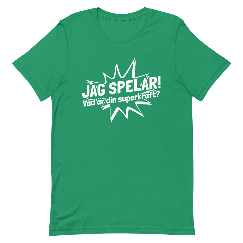 T-shirt med bild texten "Jag spelar"