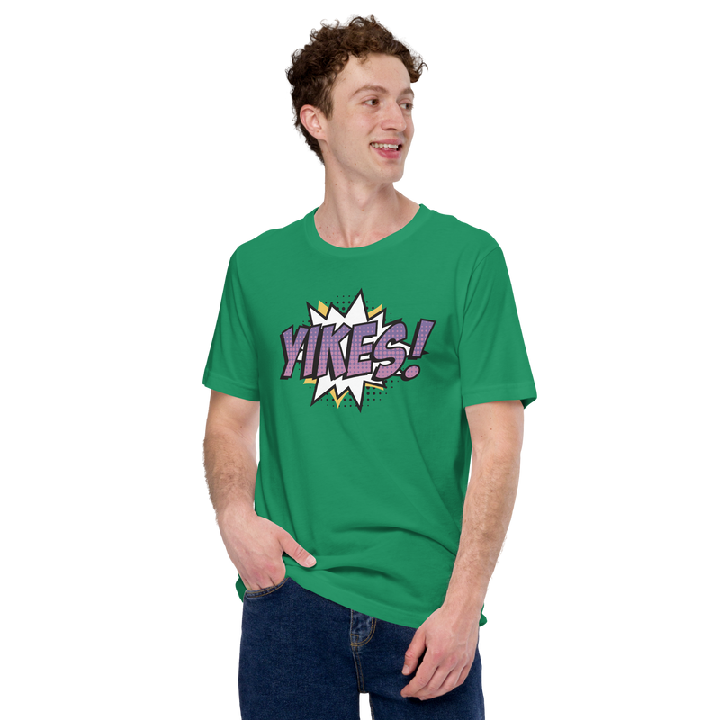 T-shirt med texten "YIKES!"