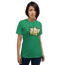 T-shirt med bild texten "ZAP"