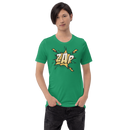 T-shirt med bild texten "ZAP"