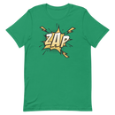 T-shirt med bild texten "ZAP"
