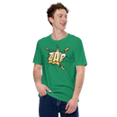 T-shirt med bild texten "ZAP"