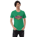 T-shirt med bild texten "KAPOW"