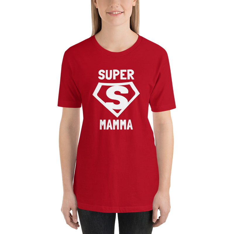 T-shirt med bild texten "SUPER MAMMA"