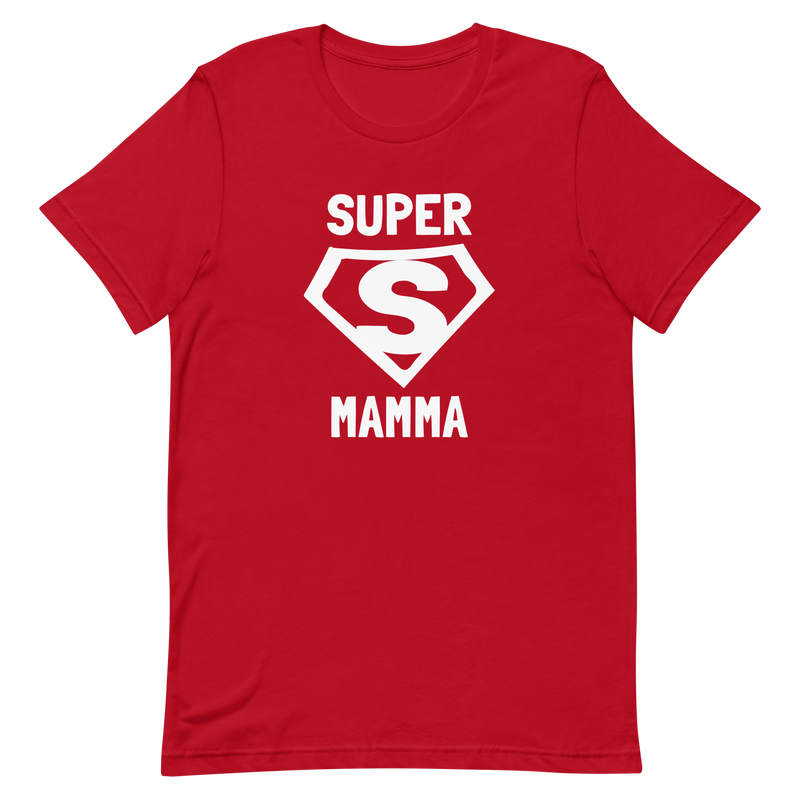 T-shirt med bild texten "SUPER MAMMA"