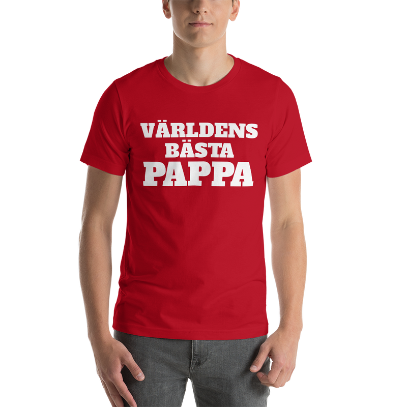 T-shirt med bild texten "Världens bästa pappa"