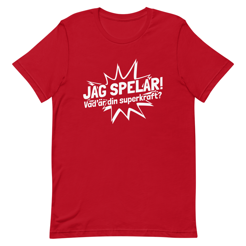 T-shirt med bild texten "Jag spelar"