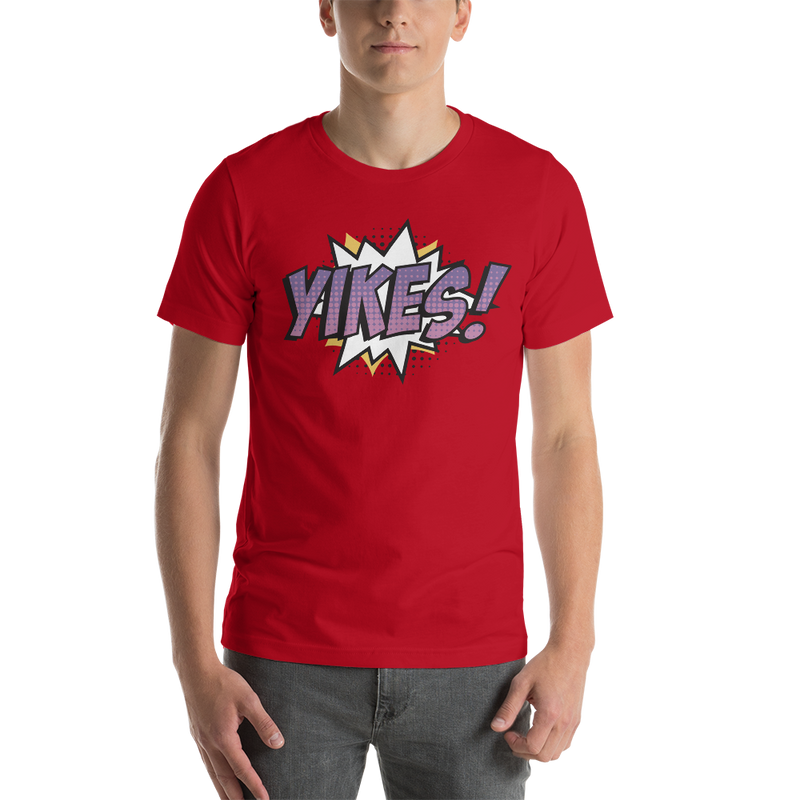 T-shirt med texten "YIKES!"