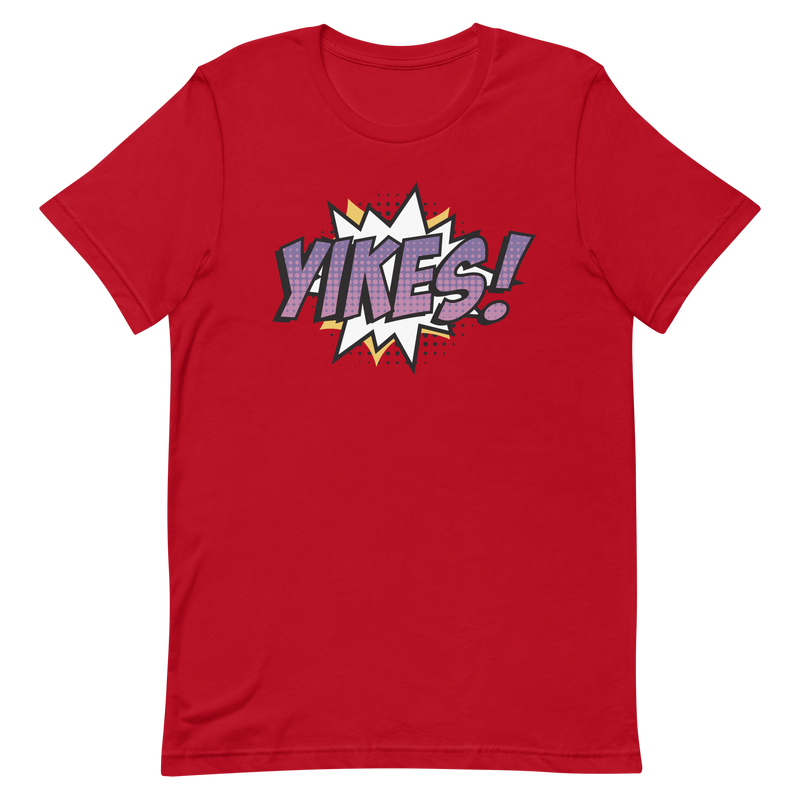 T-shirt med texten "YIKES!"