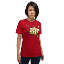 T-shirt med bild texten "ZAP"