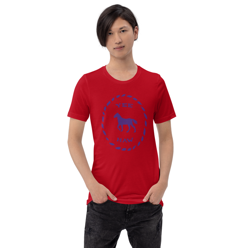 T-shirt med bild texten "YEE HAW"