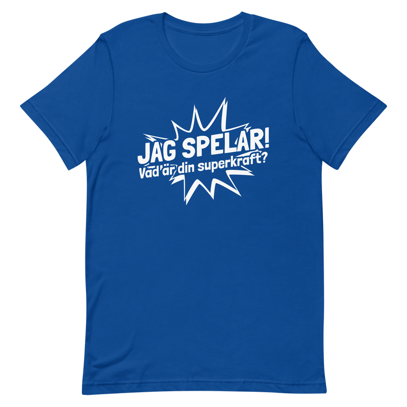 T-shirt med bild texten "Jag spelar"