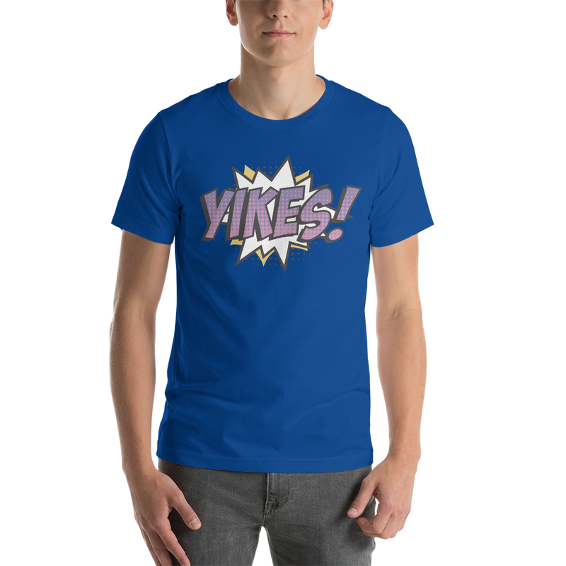T-shirt med texten "YIKES!"