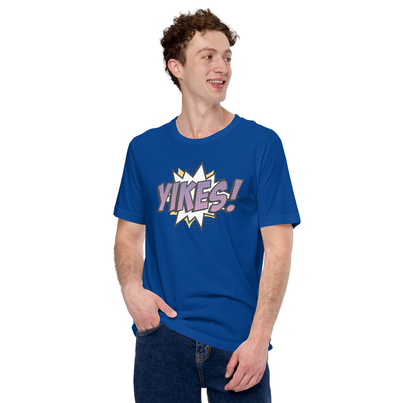 T-shirt med texten "YIKES!"
