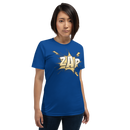 T-shirt med bild texten "ZAP"
