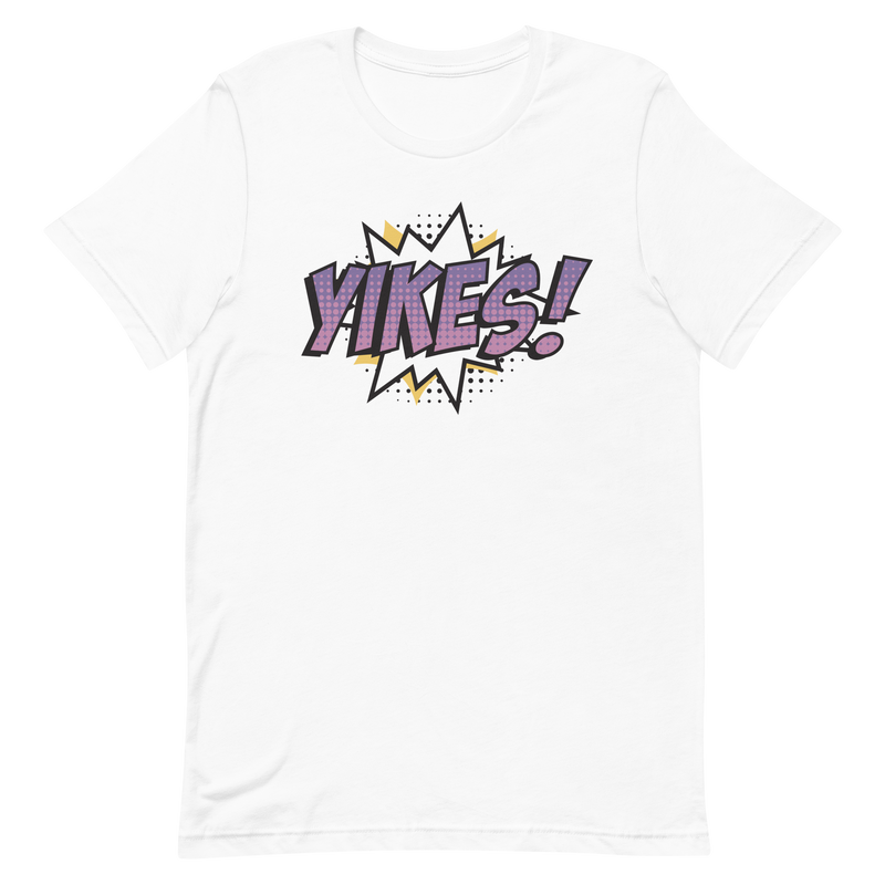 T-shirt med texten "YIKES!"
