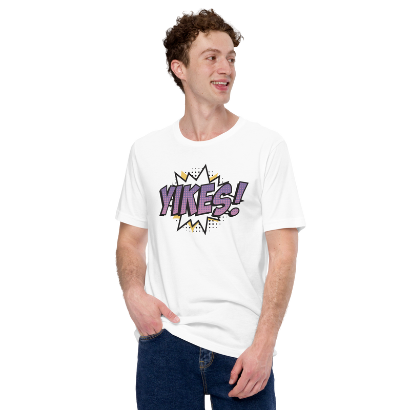 T-shirt med texten "YIKES!"