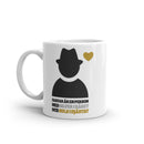 Porslinsmugg med texten "Farfar är en person med silver i håret och guld i hjärtat"