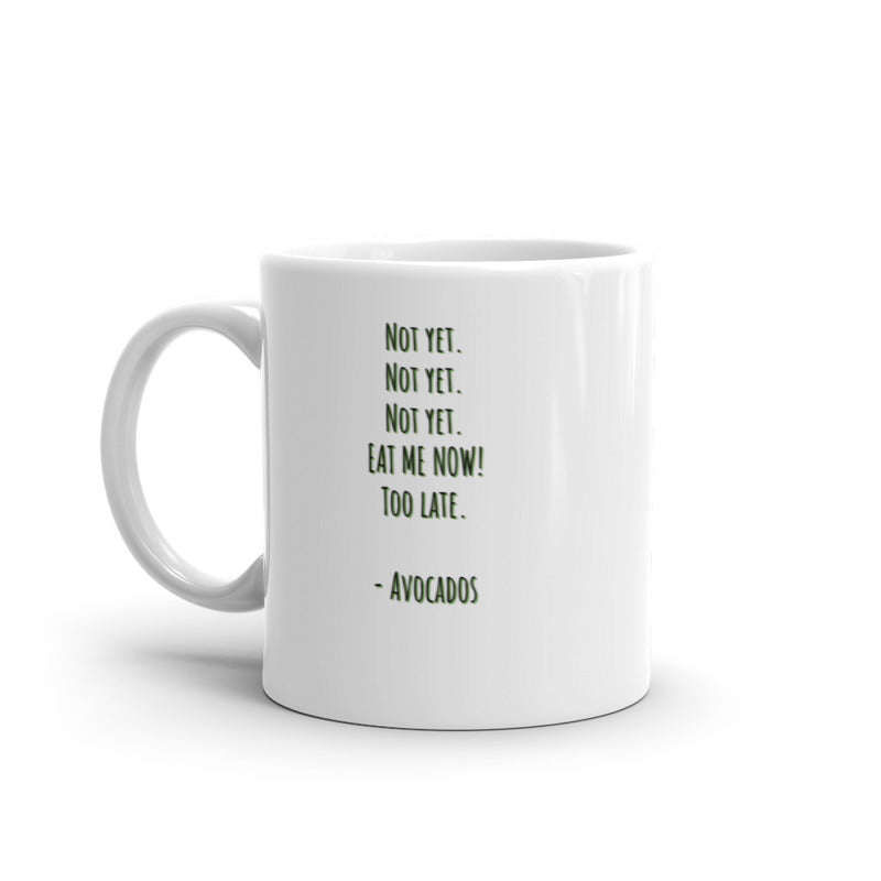 Porslinsmugg med texten "Avocados"