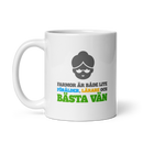 Porslinsmugg med texten "Farmor är både lite förälder, lärare och bästa vän"