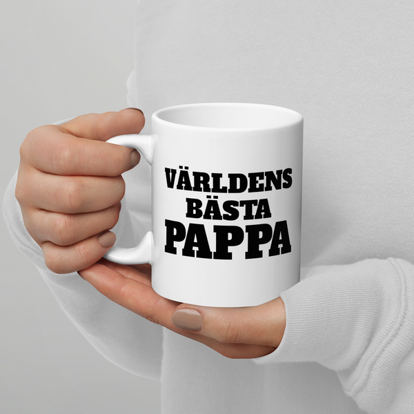 Porslinsmugg med texten "Världens bästa pappa"