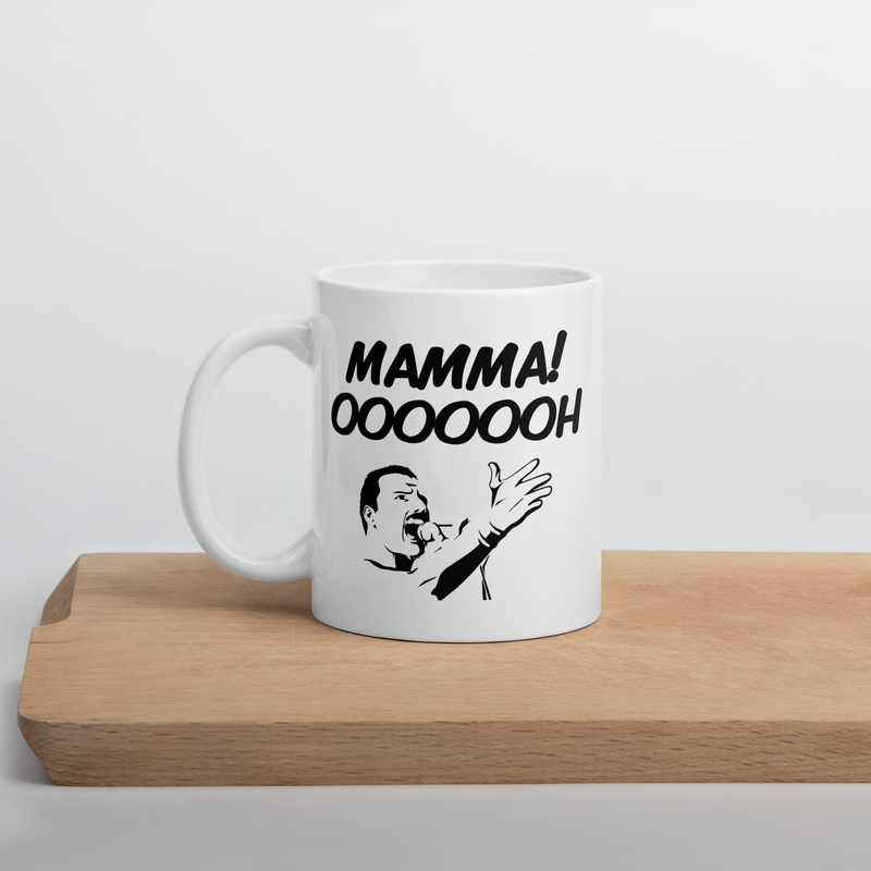 Porslinsmugg med texten "MAMMA! OOOOOH!"
